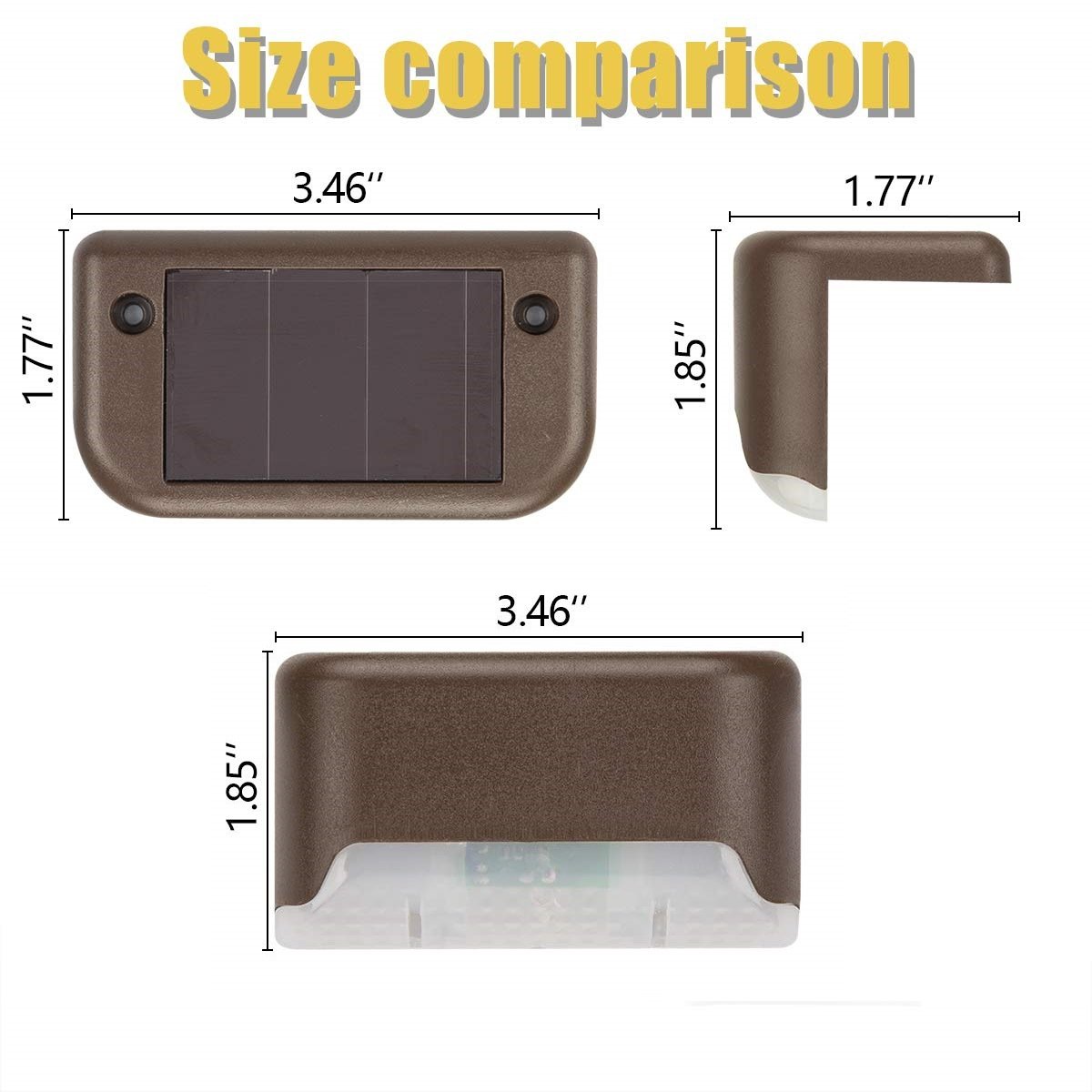 4Pcs Solar Deck Lights Outdoor Waterproof for Patio Step and Pathway