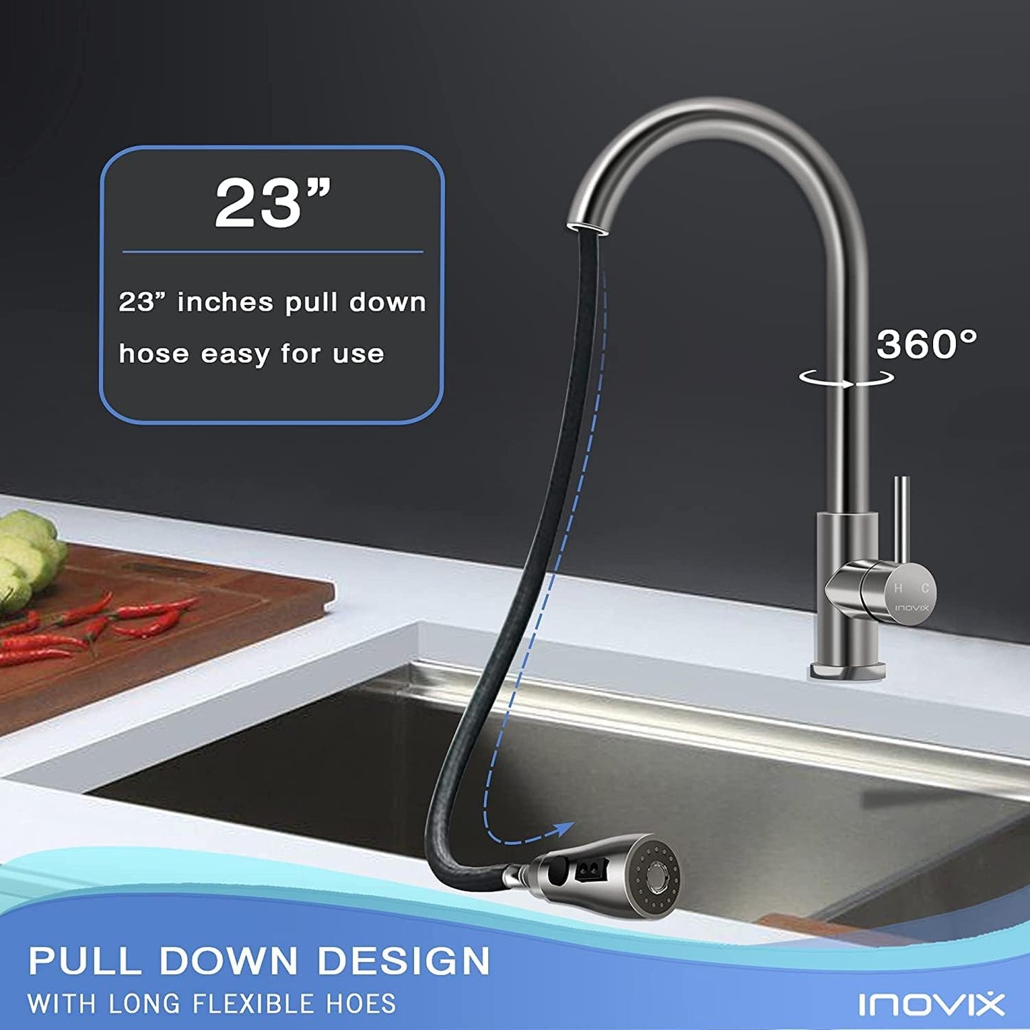 Pull Down Single Kitchen Faucet